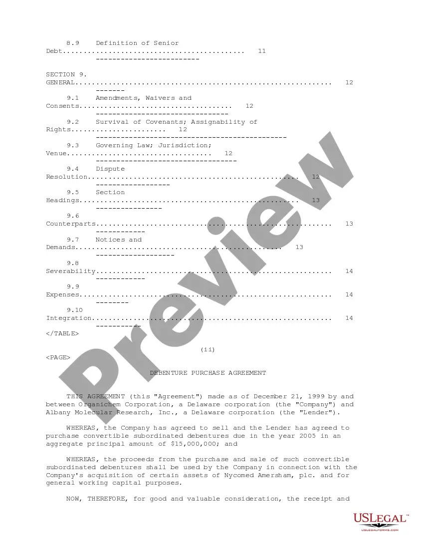 Get Sample Purchase Agreement between Organichem Corporation and Albany Molecular Research, Inc. Preview Sample Purchase Agreement between Organichem Corporation and Albany Molecular Research, Inc.