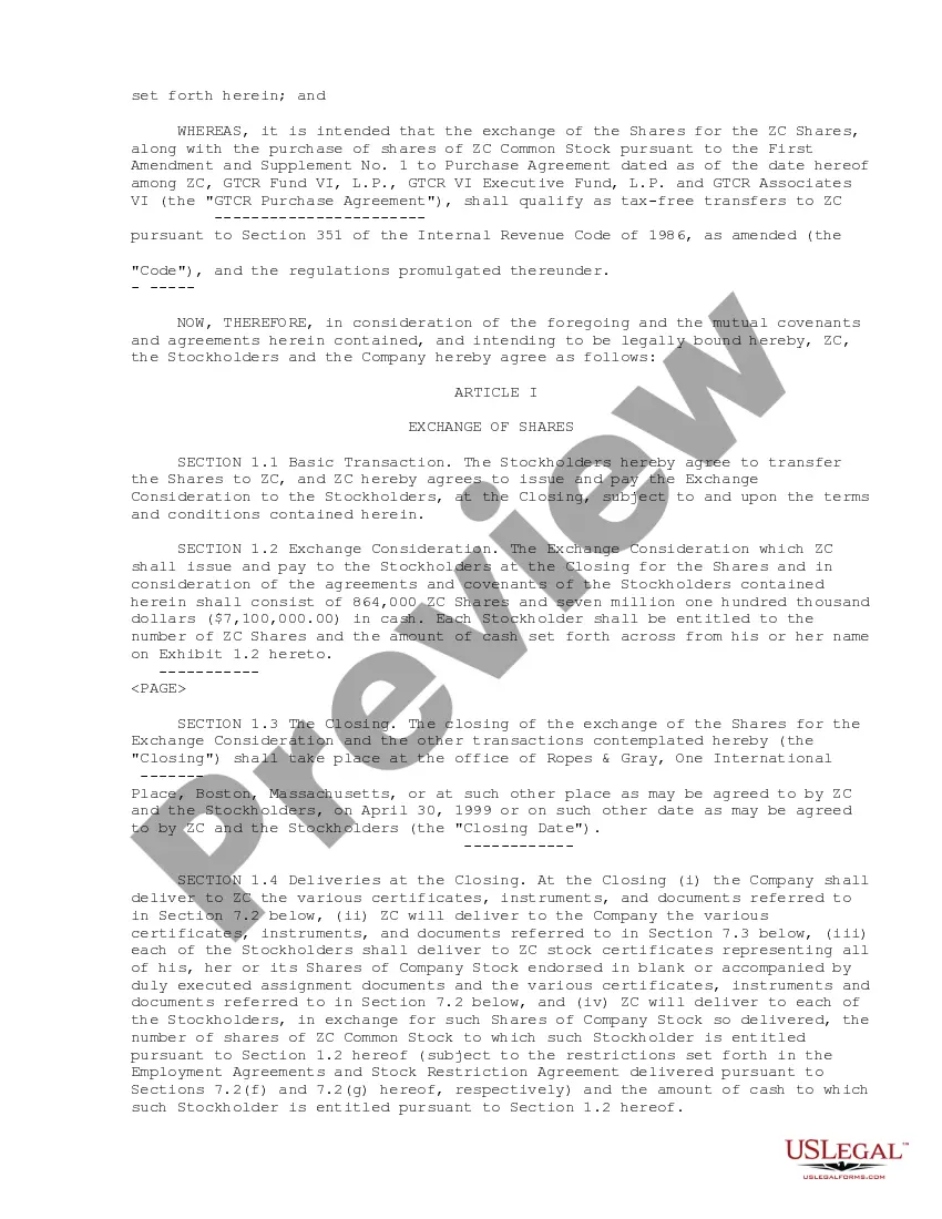 Get Share Exchange Agreement between ZC Acquisition Corp., Zefer Corp. and the stockholders of Zefer Corp. Preview Share Exchange Agreement between ZC Acquisition Corp., Zefer Corp. and the stockholders of Zefer Corp.