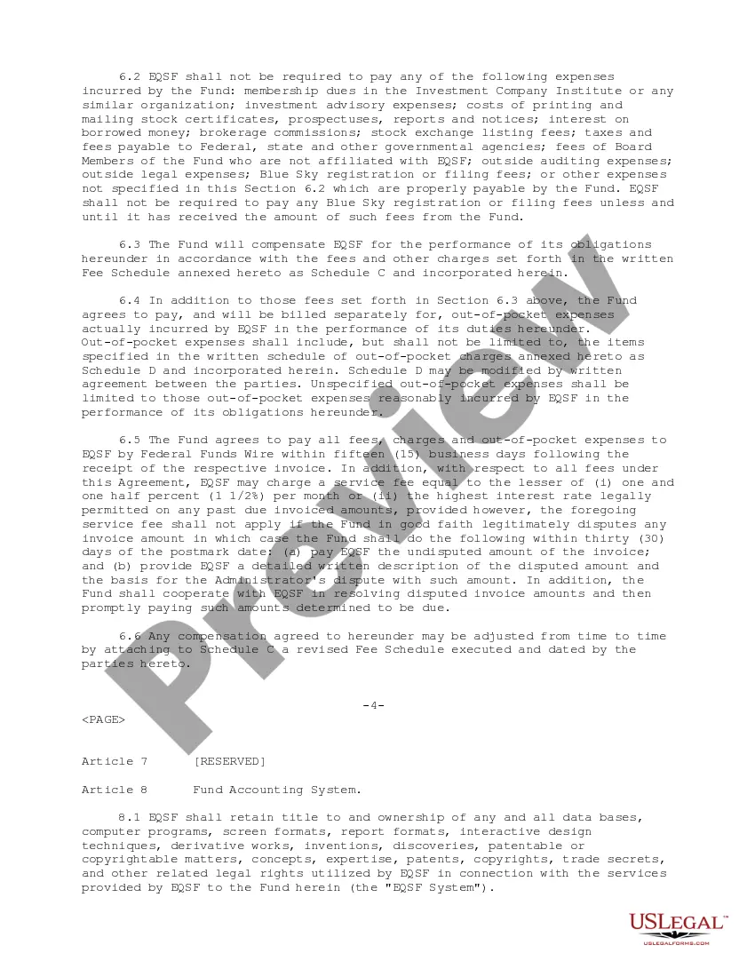 Get Administration Agreement between EQSF Advisors, Inc. and Third Avenue Trust regarding retaining EQSF to render administrative services with respect to investment Preview Administration Agreement between EQSF Advisors, Inc. and Third Avenue Trust regarding retaining EQSF to render administrative services with respect to investment