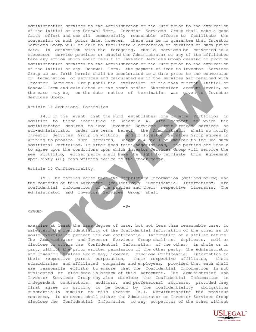 Get Sub-Administration Agreement between First Data Investor Services Group, Inc. and EQSF Advisors, Inc. regarding Rendering Certain Sub-Administrative Services Preview Sub-Administration Agreement between First Data Investor Services Group, Inc. and EQSF Advisors, Inc. regarding Rendering Certain Sub-Administrative Services