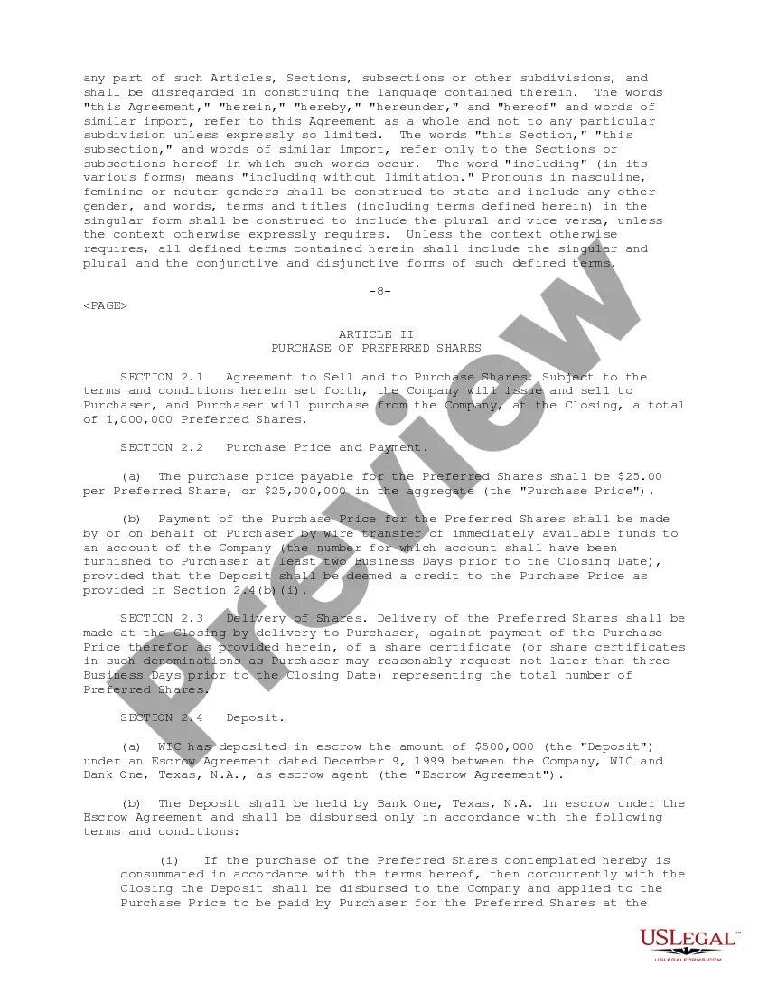 Get Sample Stock Purchase Agreement between The Wiser Oil and Wiser Investment Company Preview Sample Stock Purchase Agreement between The Wiser Oil and Wiser Investment Company