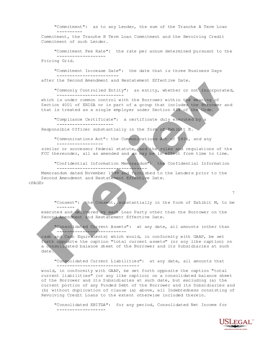 Get Second Amended and Restated Credit Agreement among SBA Communications, Corp., SBA Telecommunications, Inc., Several Banks and Financial Institutions Preview Second Amended and Restated Credit Agreement among SBA Communications, Corp., SBA Telecommunications, Inc., Several Banks and Financial Institutions