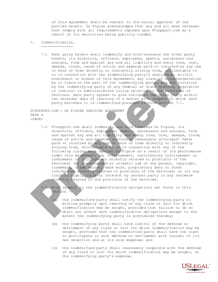 Get Services Agreement between PCSupport.com, Inc. and Go Figure Technology Preview Services Agreement between PCSupport.com, Inc. and Go Figure Technology