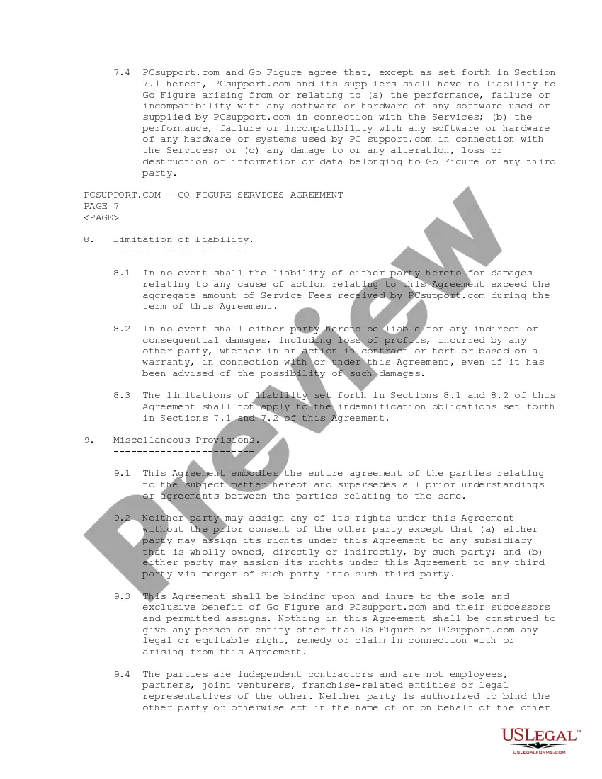 Get Services Agreement between PCSupport.com, Inc. and Go Figure Technology Preview Services Agreement between PCSupport.com, Inc. and Go Figure Technology