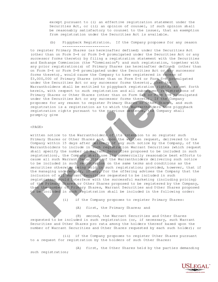 Get Warrant Preview Warrant