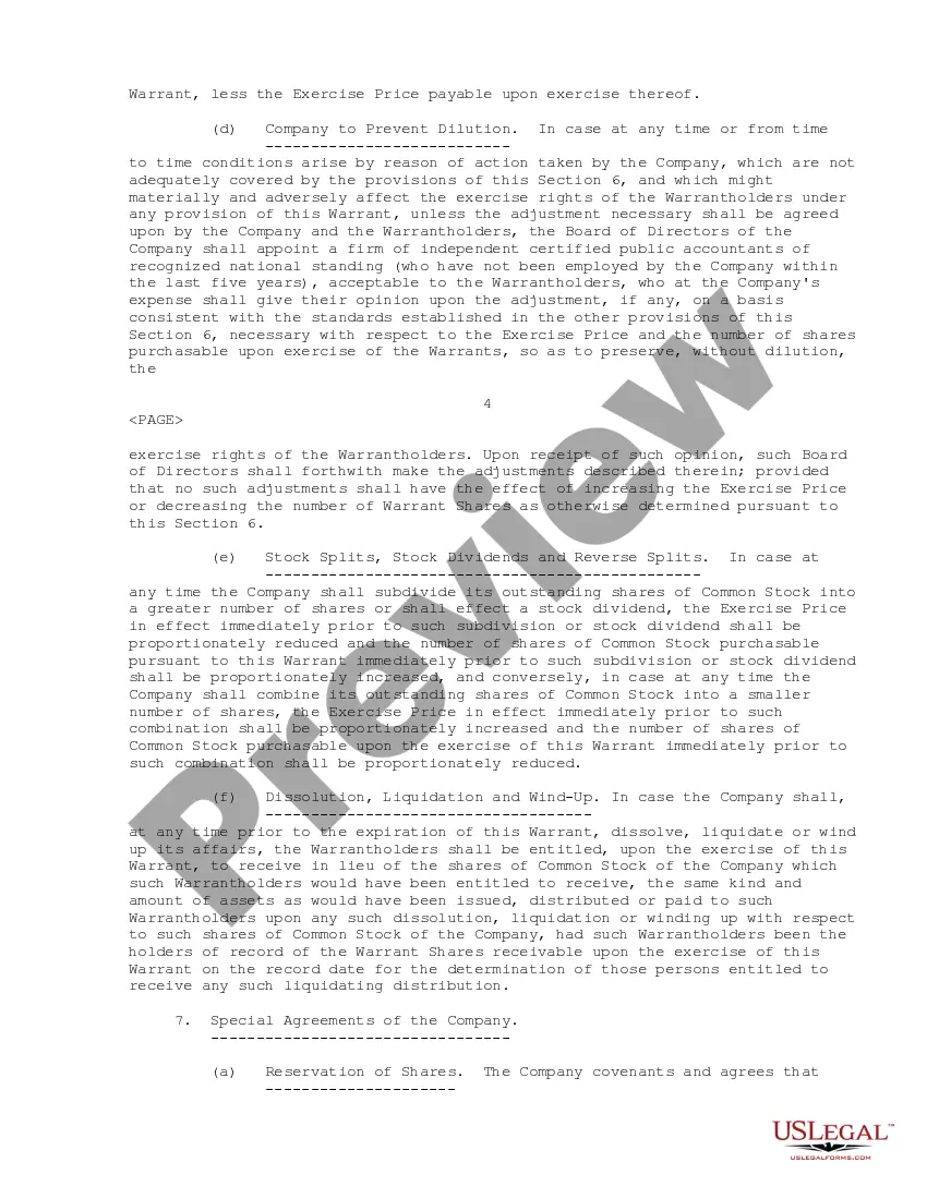 Get Warrant Preview Warrant
