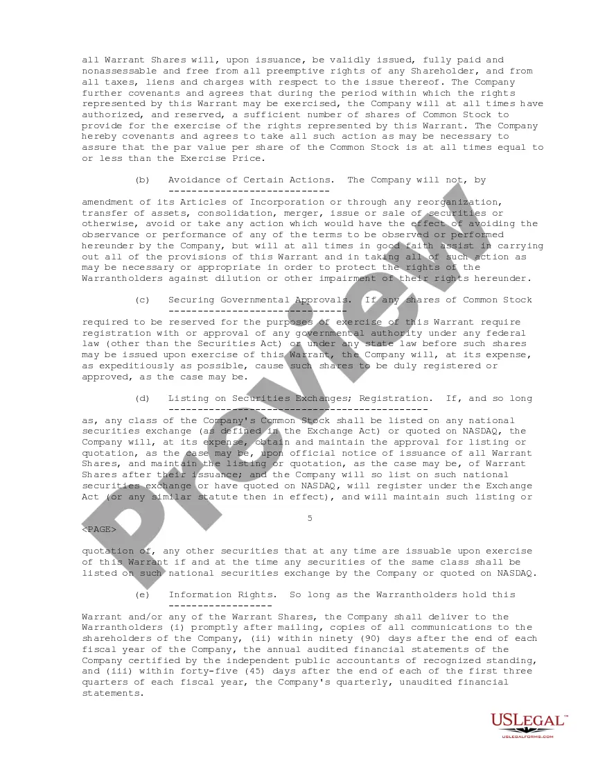 Get Warrant Preview Warrant