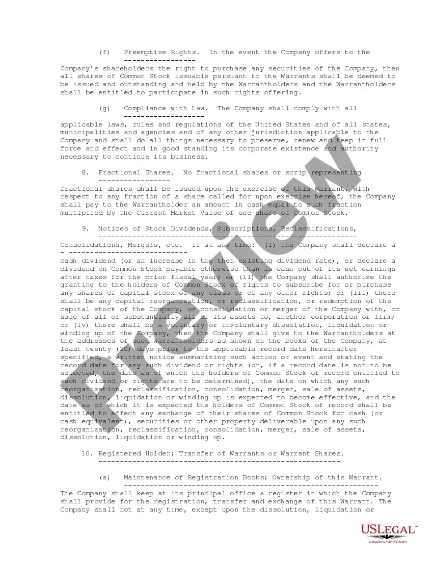 Get Warrant Preview Warrant
