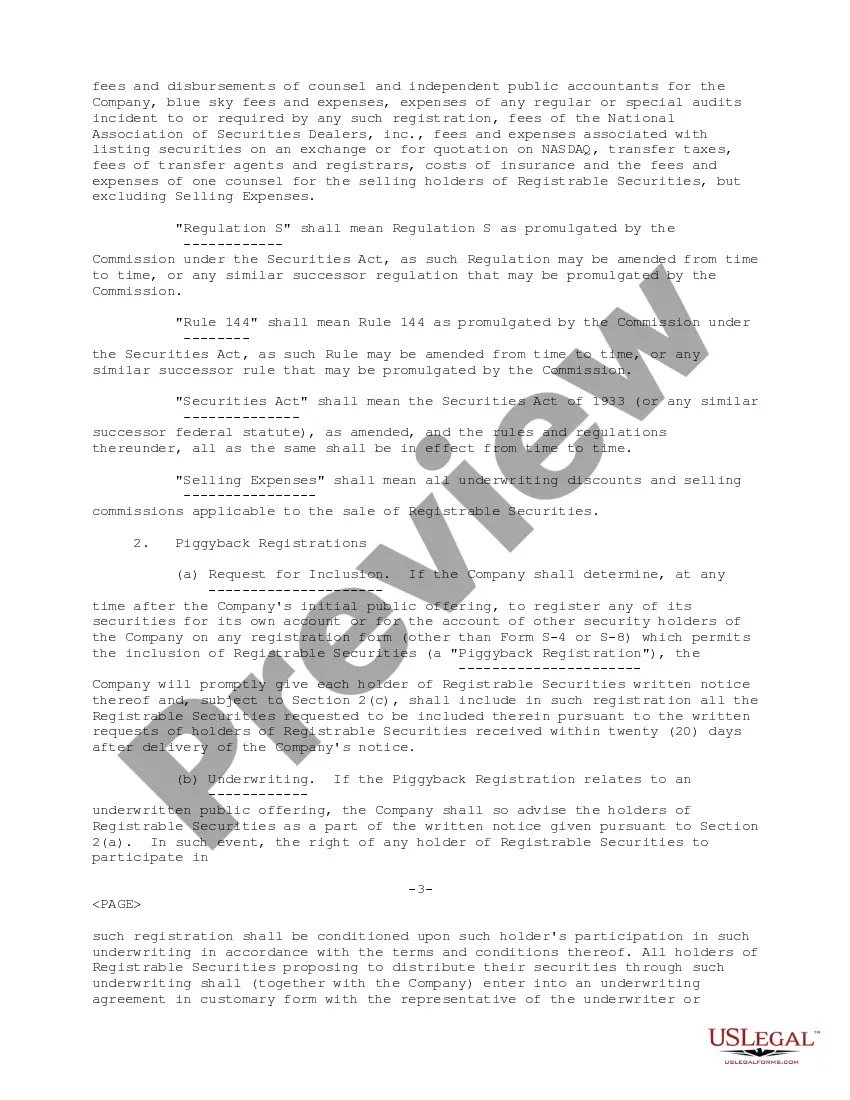 Preview Registration Rights Agreement Agreement between VIA Net.Works, Inc. and certain stockholders