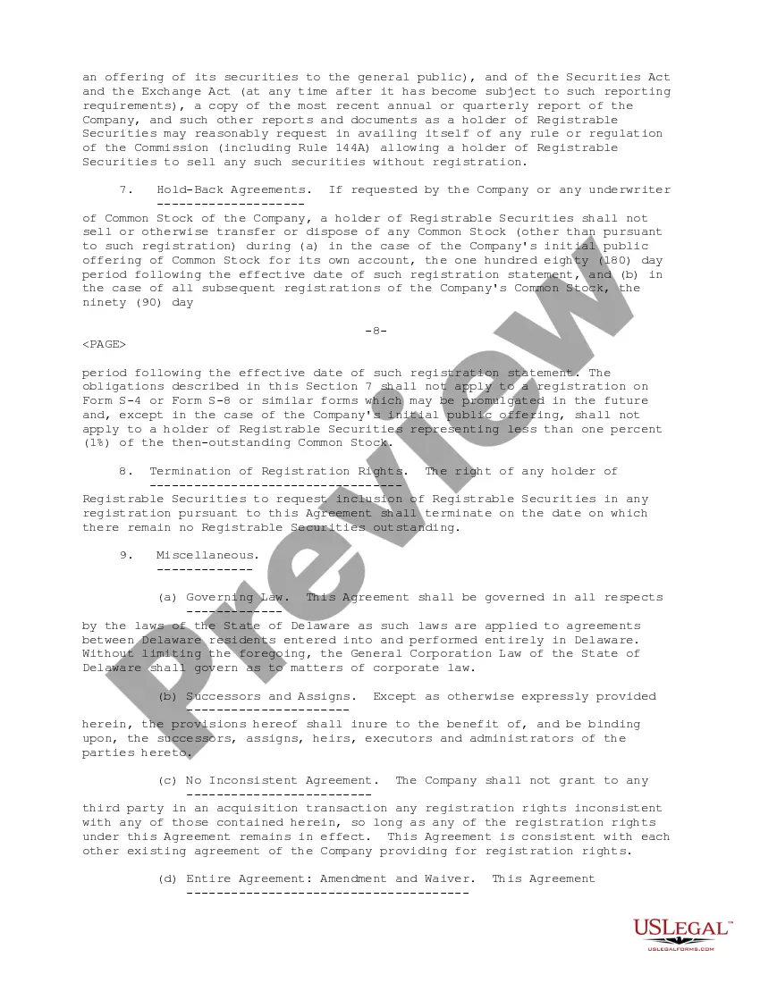 Preview Registration Rights Agreement Agreement between VIA Net.Works, Inc. and certain stockholders