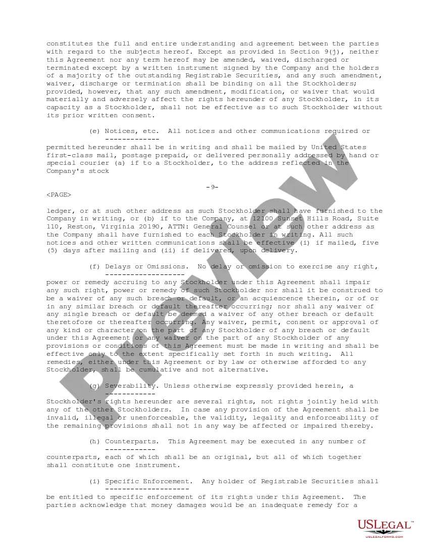 Preview Registration Rights Agreement Agreement between VIA Net.Works, Inc. and certain stockholders