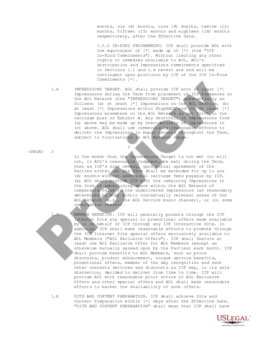 Preview Confidential Anchor Tenant Agreement between America Online, Inc. and Bolt Media, Inc.