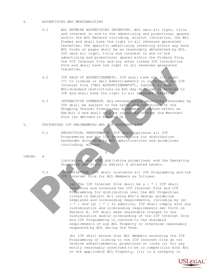 Preview Confidential Anchor Tenant Agreement between America Online, Inc. and Bolt Media, Inc.