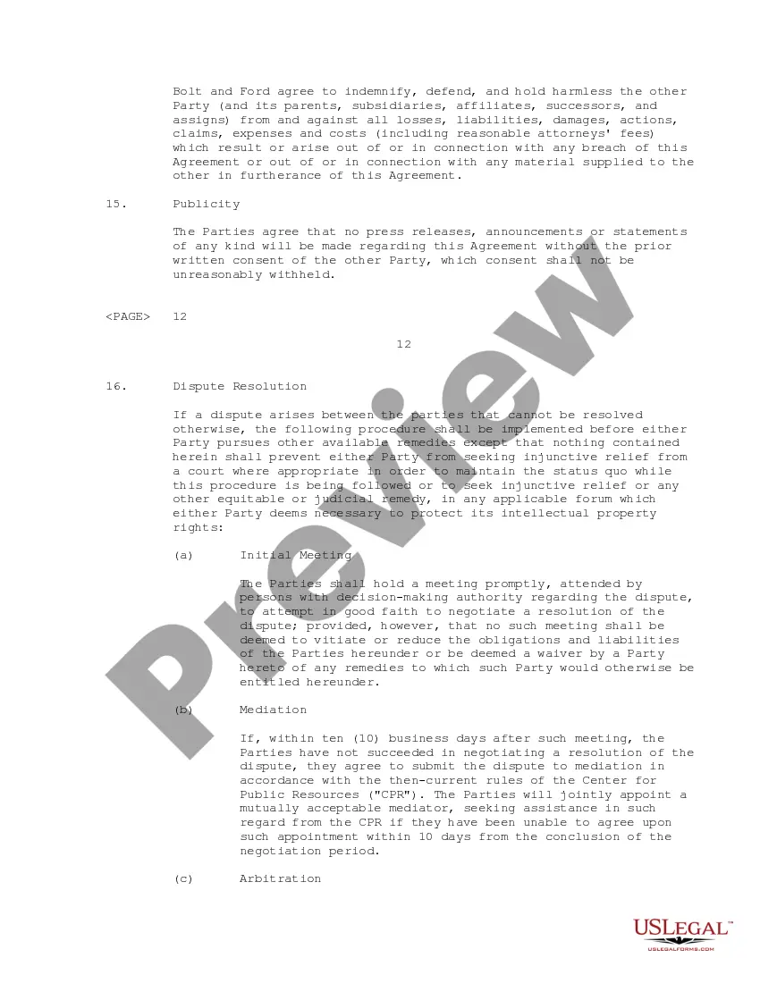 Preview Media Agreement