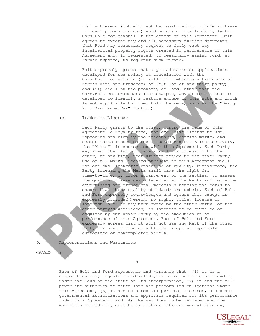 Preview Media Agreement