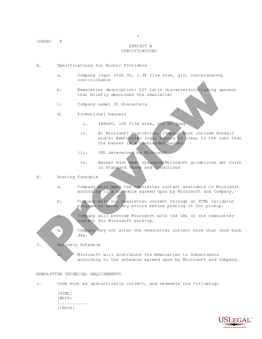 Preview Anchor Provider Agreement