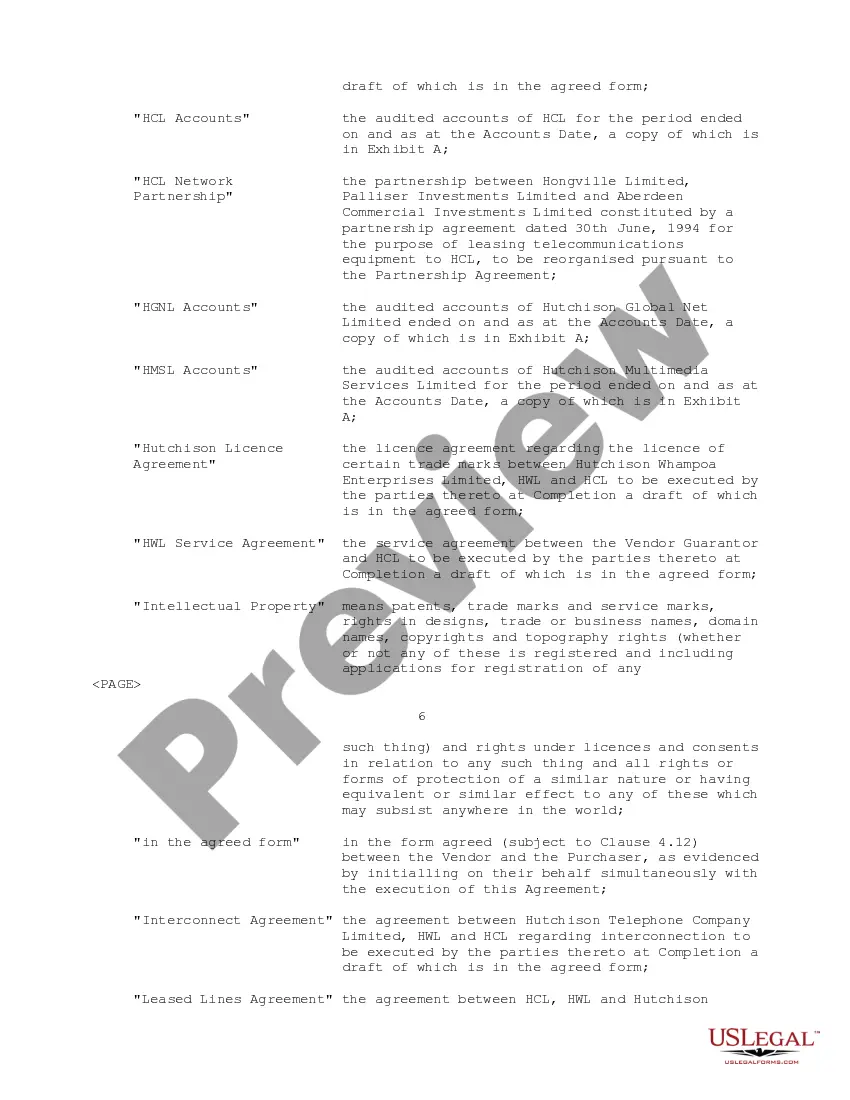 Get Sample Subscription, Sale and Purchase Agreement between Hutchison Whampoa Ltd, Hutchison Telecommunications Ltd, Global Crossing, Ltd and HCL Holdings, Ltd Preview Sample Subscription, Sale and Purchase Agreement between Hutchison Whampoa Ltd, Hutchison Telecommunications Ltd, Global Crossing, Ltd and HCL Holdings, Ltd