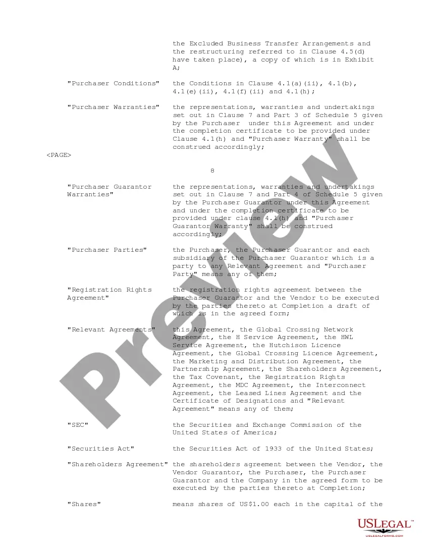 Get Sample Subscription, Sale and Purchase Agreement between Hutchison Whampoa Ltd, Hutchison Telecommunications Ltd, Global Crossing, Ltd and HCL Holdings, Ltd Preview Sample Subscription, Sale and Purchase Agreement between Hutchison Whampoa Ltd, Hutchison Telecommunications Ltd, Global Crossing, Ltd and HCL Holdings, Ltd
