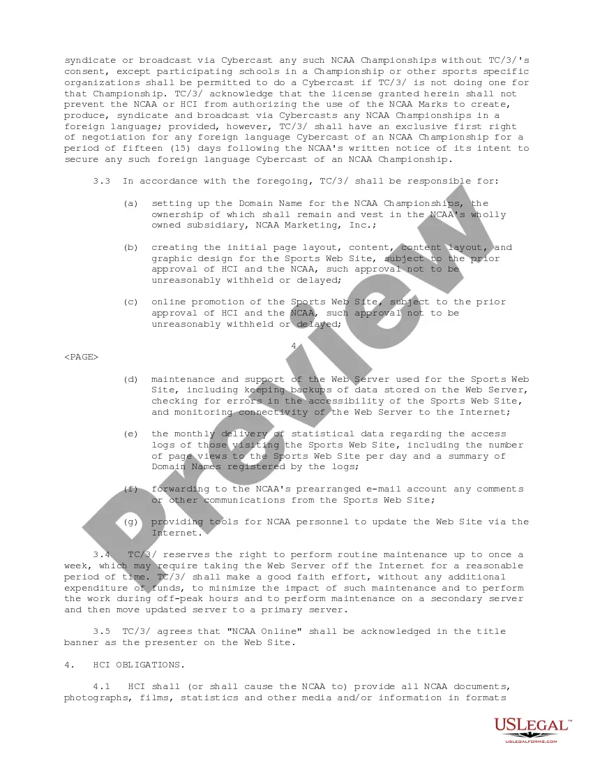 Get Web Site and Cybercasting Agreement Preview Web Site and Cybercasting Agreement