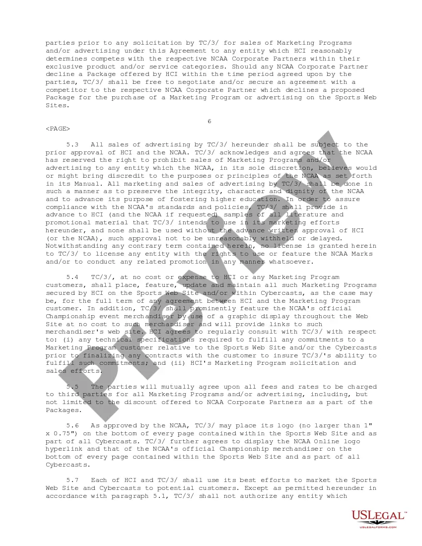 Get Web Site and Cybercasting Agreement Preview Web Site and Cybercasting Agreement