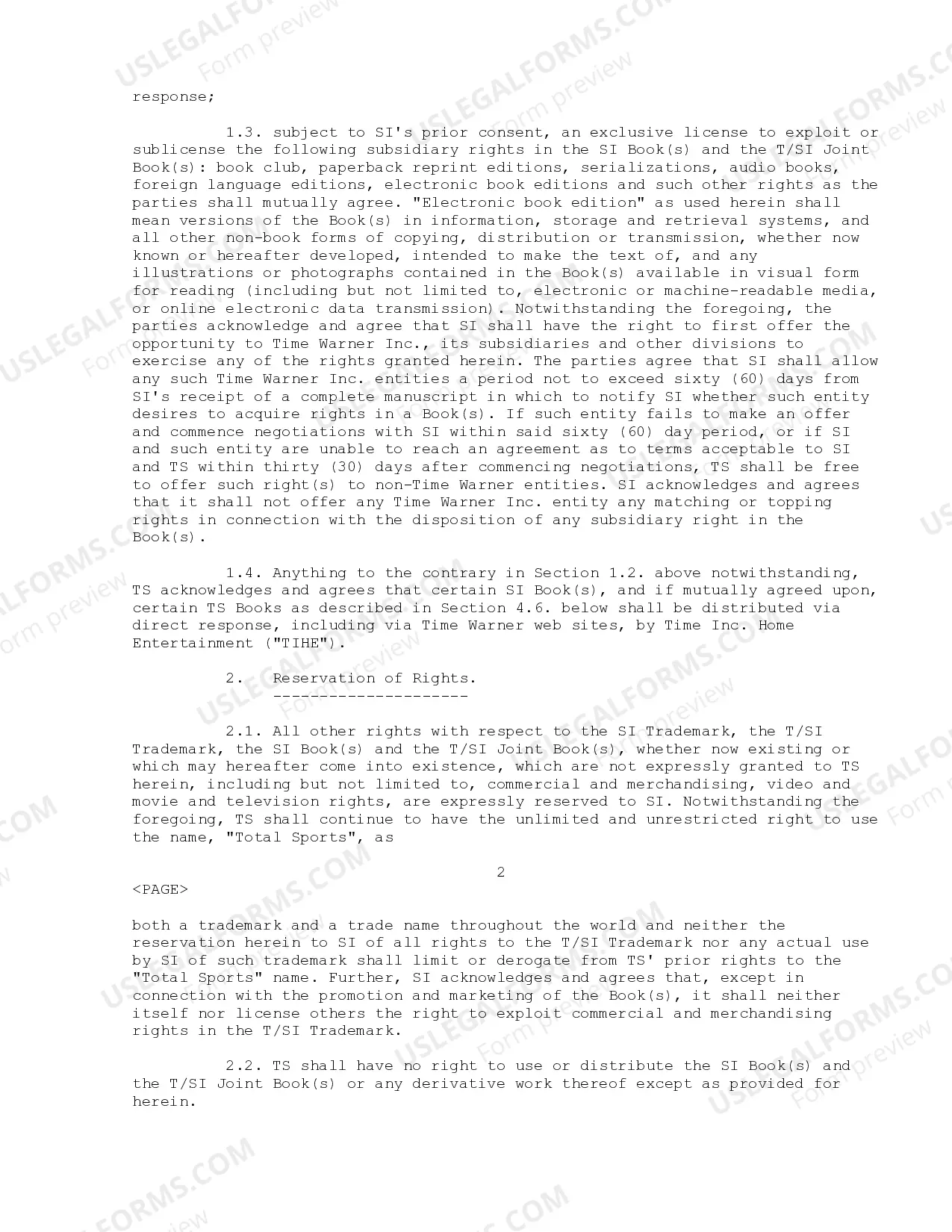 Preview Sports Illustrated Agreement