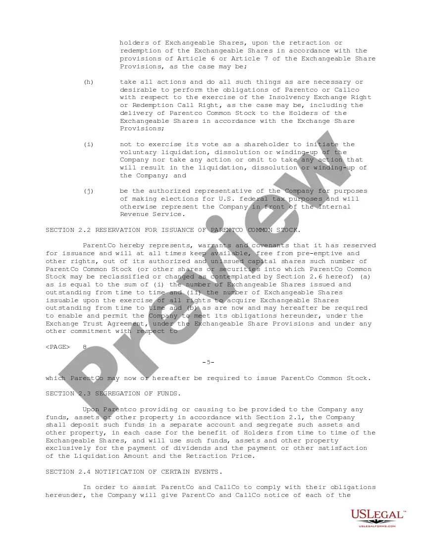 Get Support Agreement between Daleen Technologies, Inc., the holders of Exchangeable Shares, Daleen Canada Corp., and Daleen CallCo Corp. Preview Support Agreement between Daleen Technologies, Inc., the holders of Exchangeable Shares, Daleen Canada Corp., and Daleen CallCo Corp.