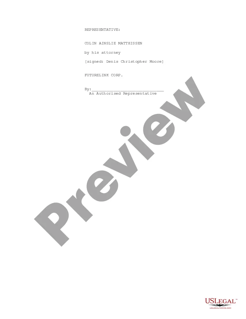 Get Investment Intent Letter and Appointment of the Representative Agreement regarding issued shares of common stock Preview Investment Intent Letter and Appointment of the Representative Agreement regarding issued shares of common stock