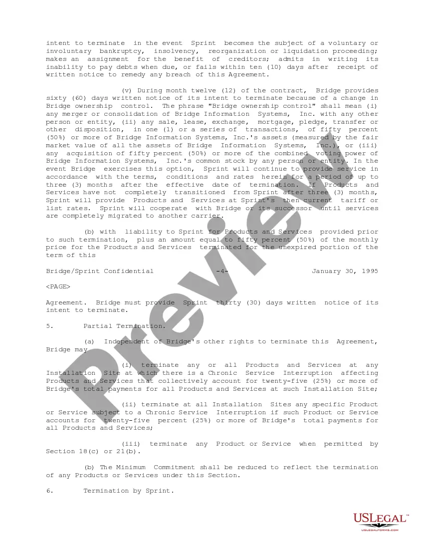 Get Managed Network Agreement between Sprint Communications Company, LP and Bridge Data Company Preview Managed Network Agreement between Sprint Communications Company, LP and Bridge Data Company