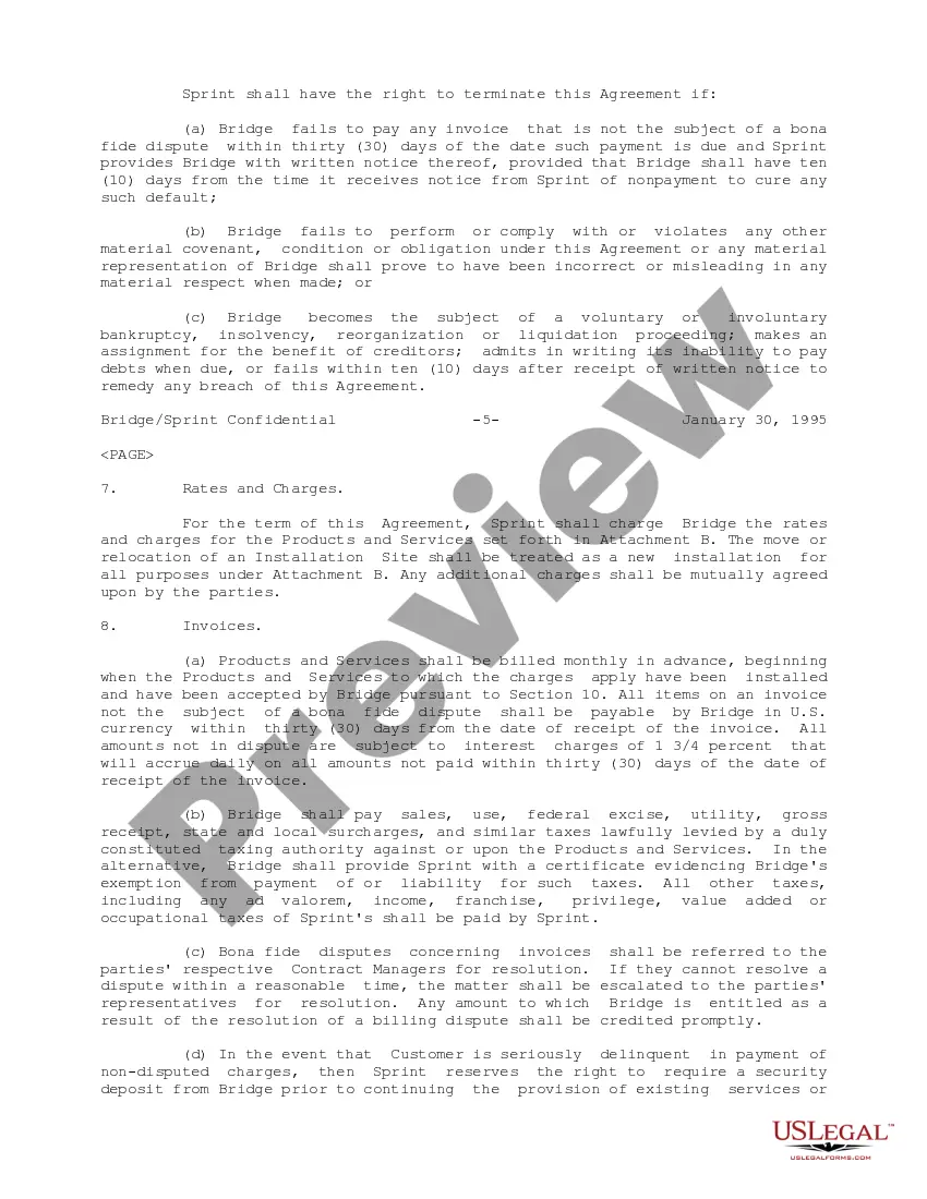 Get Managed Network Agreement between Sprint Communications Company, LP and Bridge Data Company Preview Managed Network Agreement between Sprint Communications Company, LP and Bridge Data Company
