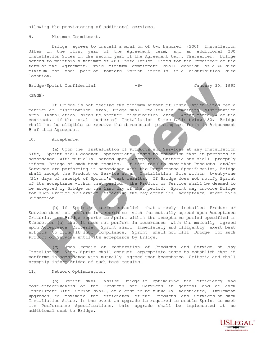 Get Managed Network Agreement between Sprint Communications Company, LP and Bridge Data Company Preview Managed Network Agreement between Sprint Communications Company, LP and Bridge Data Company