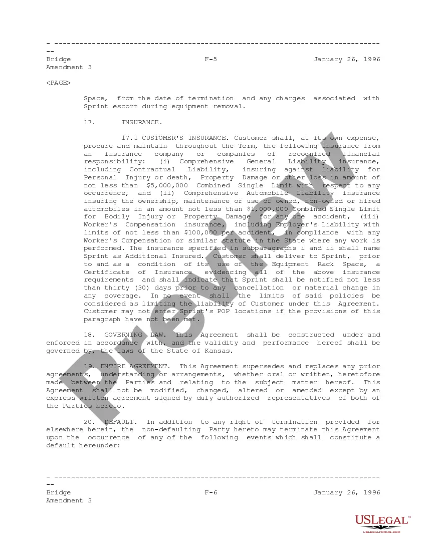 Get Facilities and Service Agreement between Sprint Communications Co., LP and Bridge Data Co. Preview Facilities and Service Agreement between Sprint Communications Co., LP and Bridge Data Co.