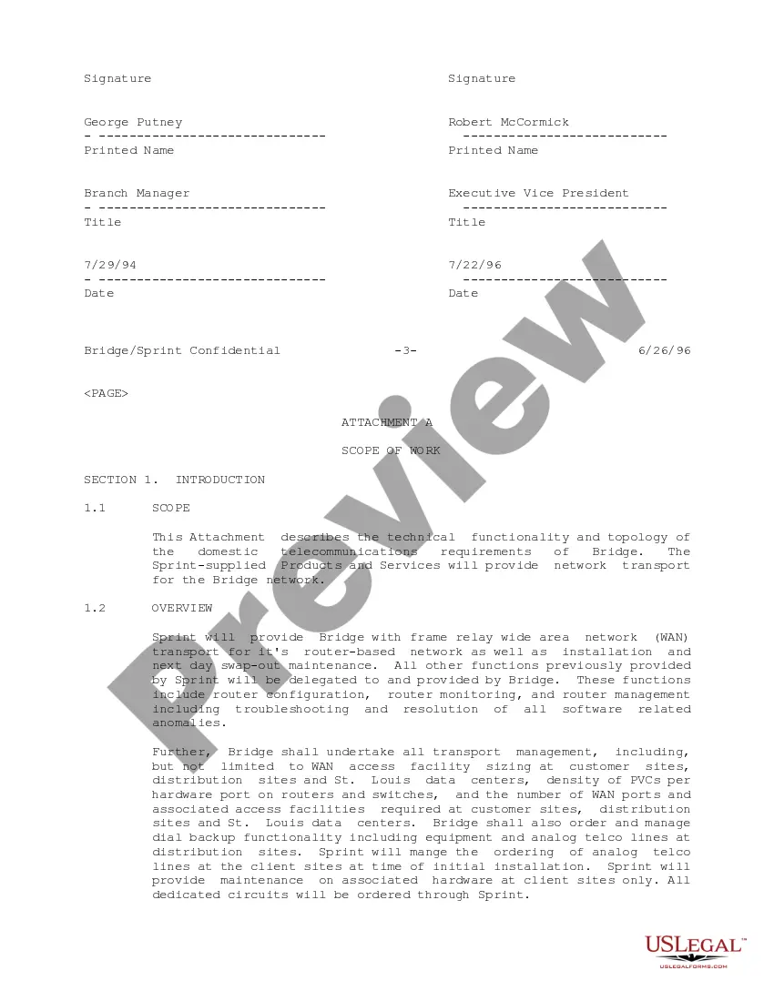 Get Amendment No. 4 to Managed Network Agreement (with exhibits) between Sprint Communications Co, LP and Bridge Data Co. Preview Amendment No. 4 to Managed Network Agreement (with exhibits) between Sprint Communications Co, LP and Bridge Data Co.