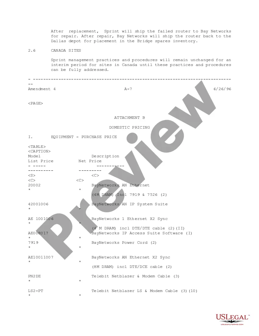 Get Amendment No. 4 to Managed Network Agreement (with exhibits) between Sprint Communications Co, LP and Bridge Data Co. Preview Amendment No. 4 to Managed Network Agreement (with exhibits) between Sprint Communications Co, LP and Bridge Data Co.