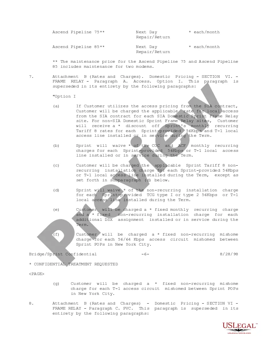 Get Amendment No. 7 to Managed Network Agreement between Sprint Communications Company, LP and Bridge Data Company Preview Amendment No. 7 to Managed Network Agreement between Sprint Communications Company, LP and Bridge Data Company