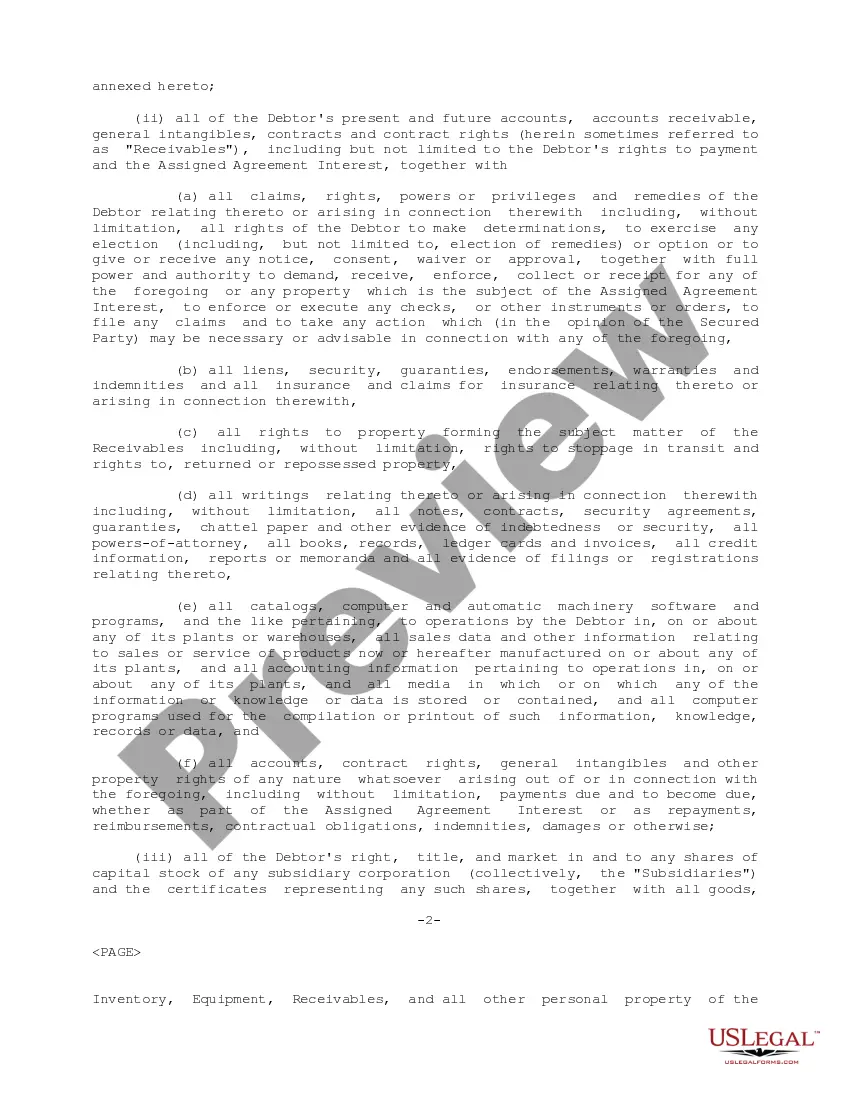 Get General Security Agreement granting secured party secured interest Preview General Security Agreement granting secured party secured interest