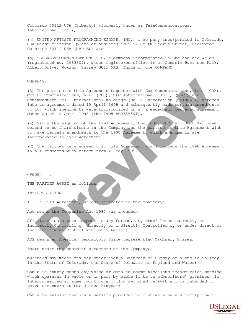 Get Amended and Restated Relationship Agreement for media companies Preview Amended and Restated Relationship Agreement for media companies