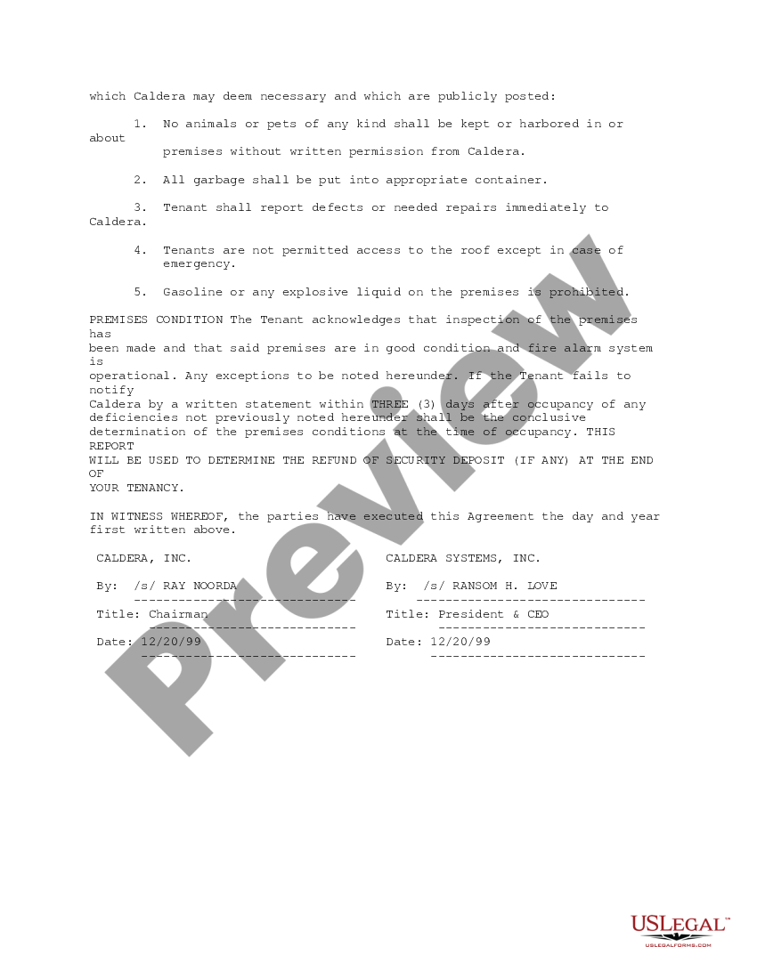 Lease Agreement For Commercial Premises | US Legal Forms