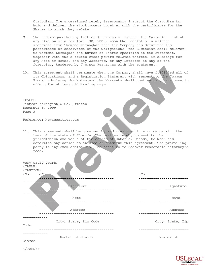 Get Pledge and Exchange Agreement between Newagecities.com and First Level Capital, Inc. Preview Pledge and Exchange Agreement between Newagecities.com and First Level Capital, Inc.