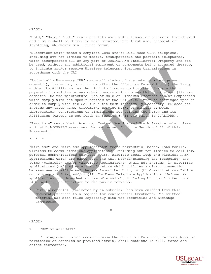 Get Subscriber Unit License Agreement between QUALCOMM, Inc. and NeoPoint, Inc. regarding obtaining a license to manufacture and sell Subscriber Units Preview Subscriber Unit License Agreement between QUALCOMM, Inc. and NeoPoint, Inc. regarding obtaining a license to manufacture and sell Subscriber Units