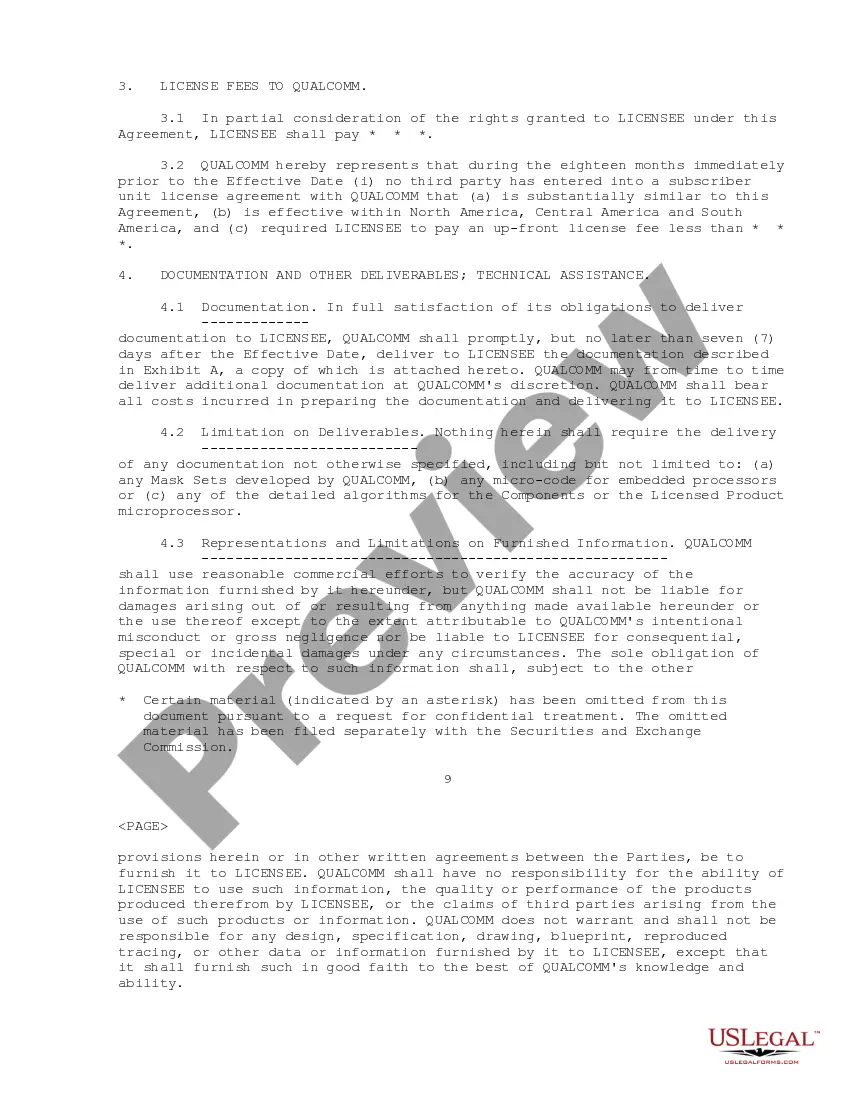 Get Subscriber Unit License Agreement between QUALCOMM, Inc. and NeoPoint, Inc. regarding obtaining a license to manufacture and sell Subscriber Units Preview Subscriber Unit License Agreement between QUALCOMM, Inc. and NeoPoint, Inc. regarding obtaining a license to manufacture and sell Subscriber Units