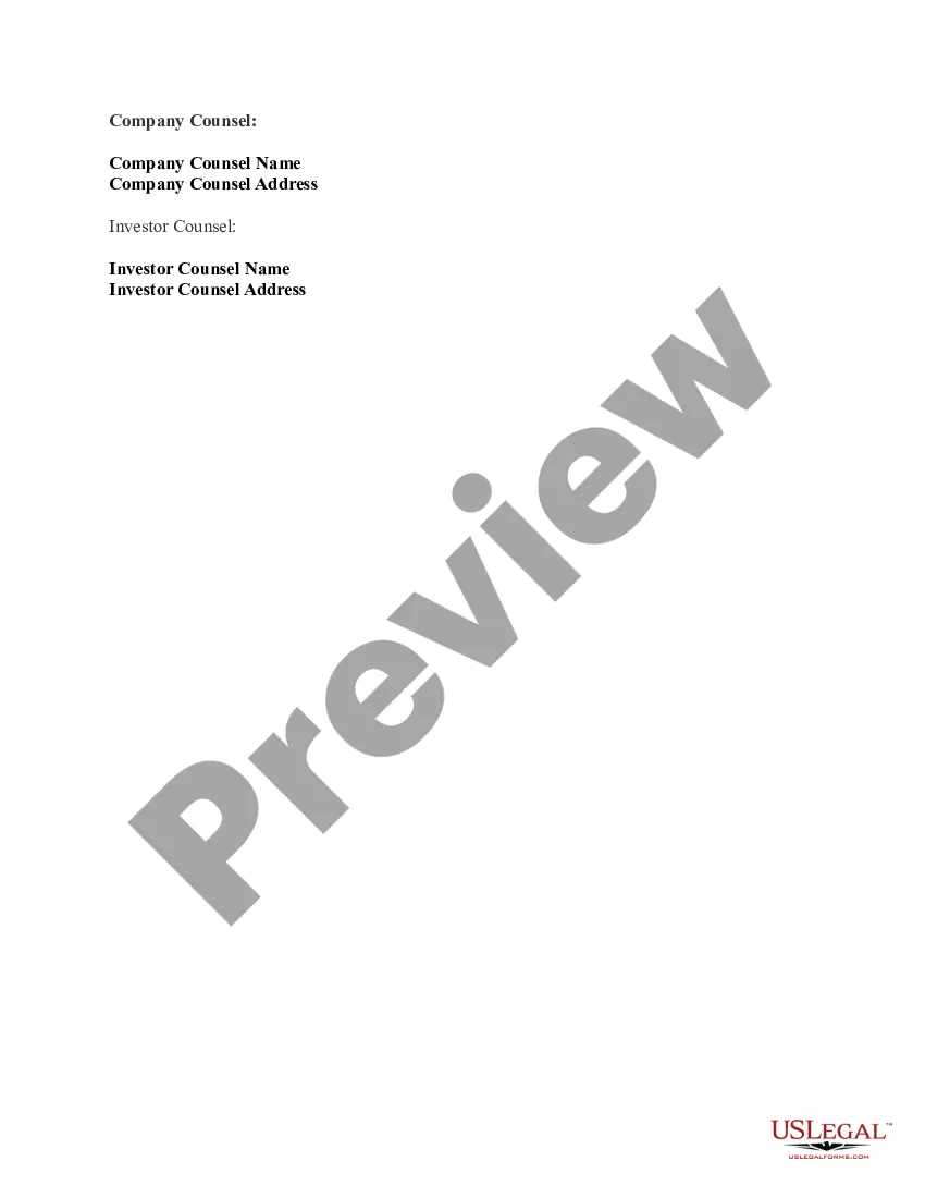 Get Term Sheet - Series A Preferred Stock Financing of a Company Preview Term Sheet - Series A Preferred Stock Financing of a Company