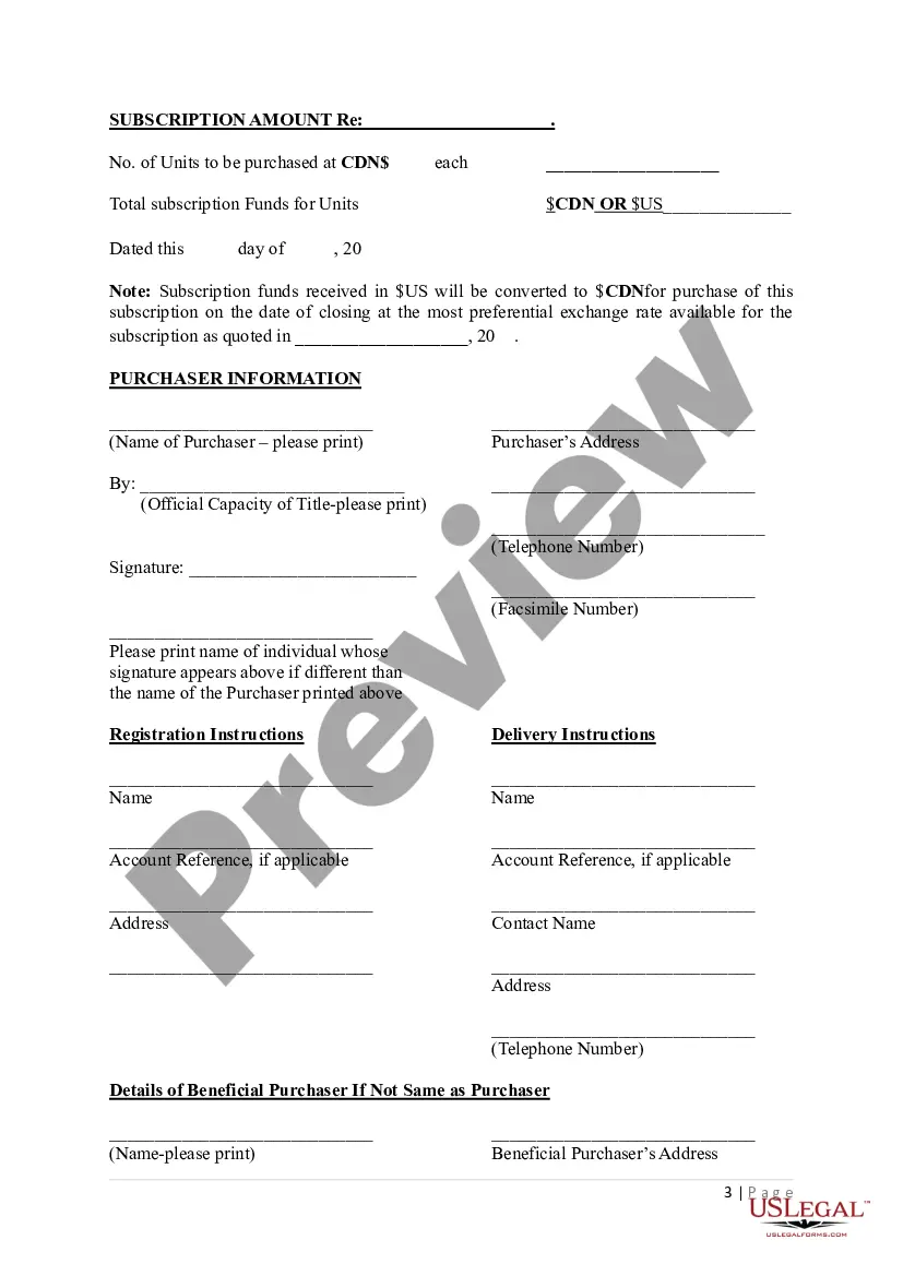 Get Subscription Agreement Preview Subscription Agreement
