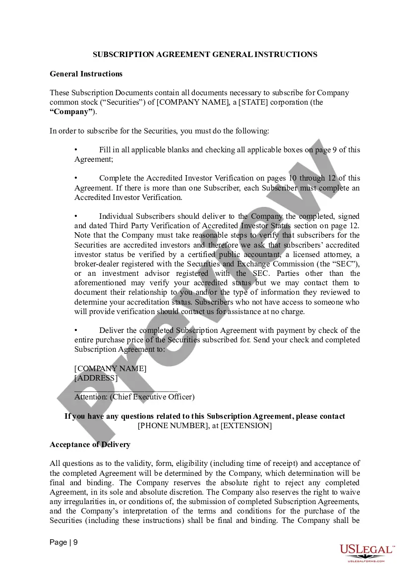 Get Subscription Agreement Preview Subscription Agreement