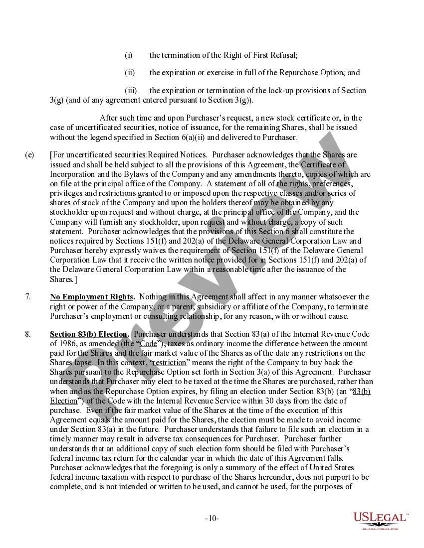 Get Common Stock Purchase Agreement with Vesting Preview Common Stock Purchase Agreement with Vesting