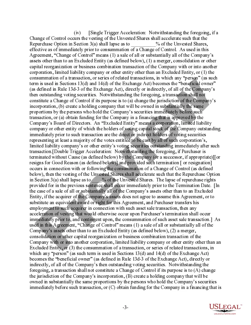 Get Common Stock Purchase Agreement with Vesting Preview Common Stock Purchase Agreement with Vesting