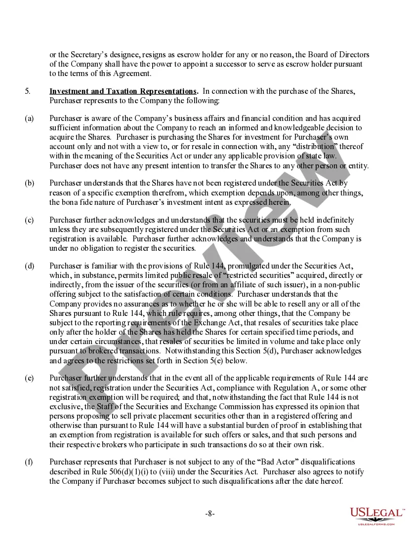 Get Common Stock Purchase Agreement with Vesting Preview Common Stock Purchase Agreement with Vesting