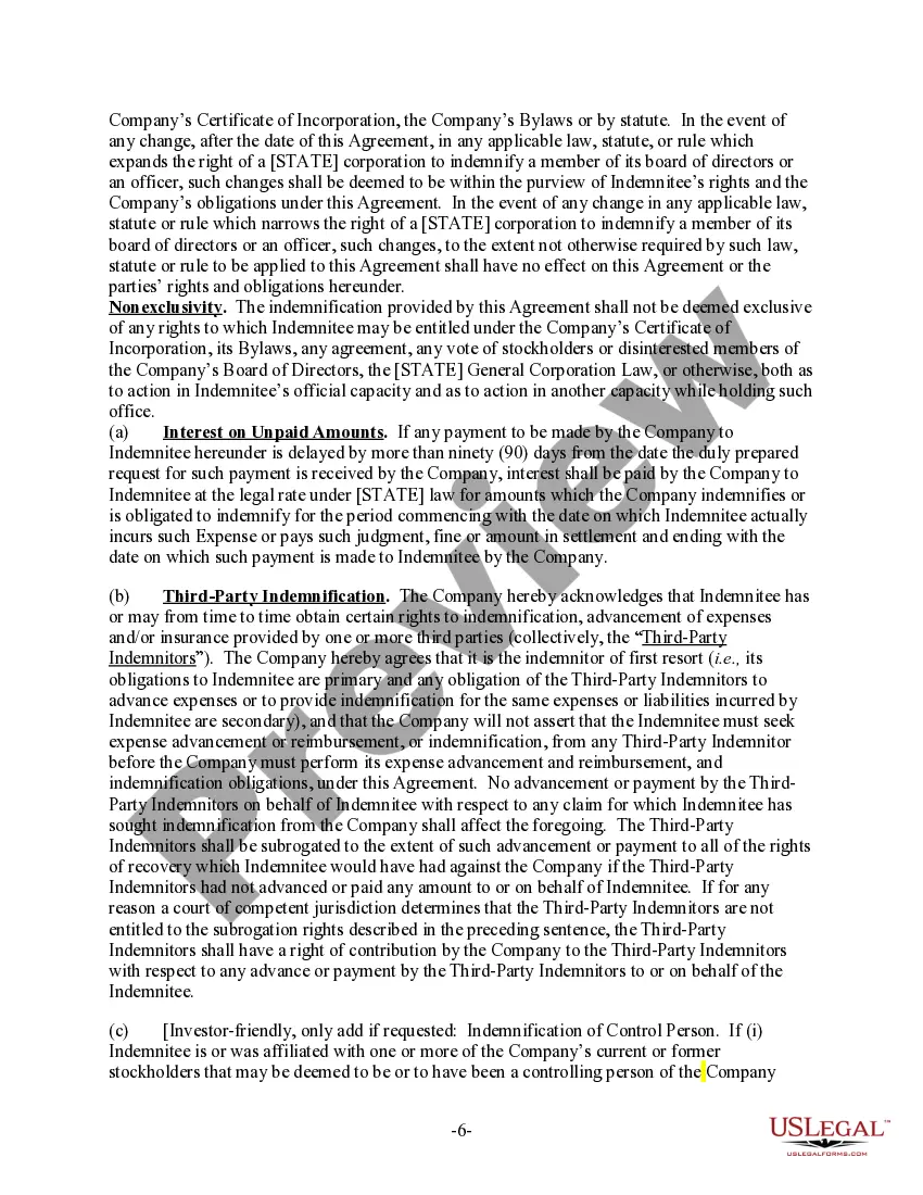Get Indemnification Agreement Preview Indemnification Agreement