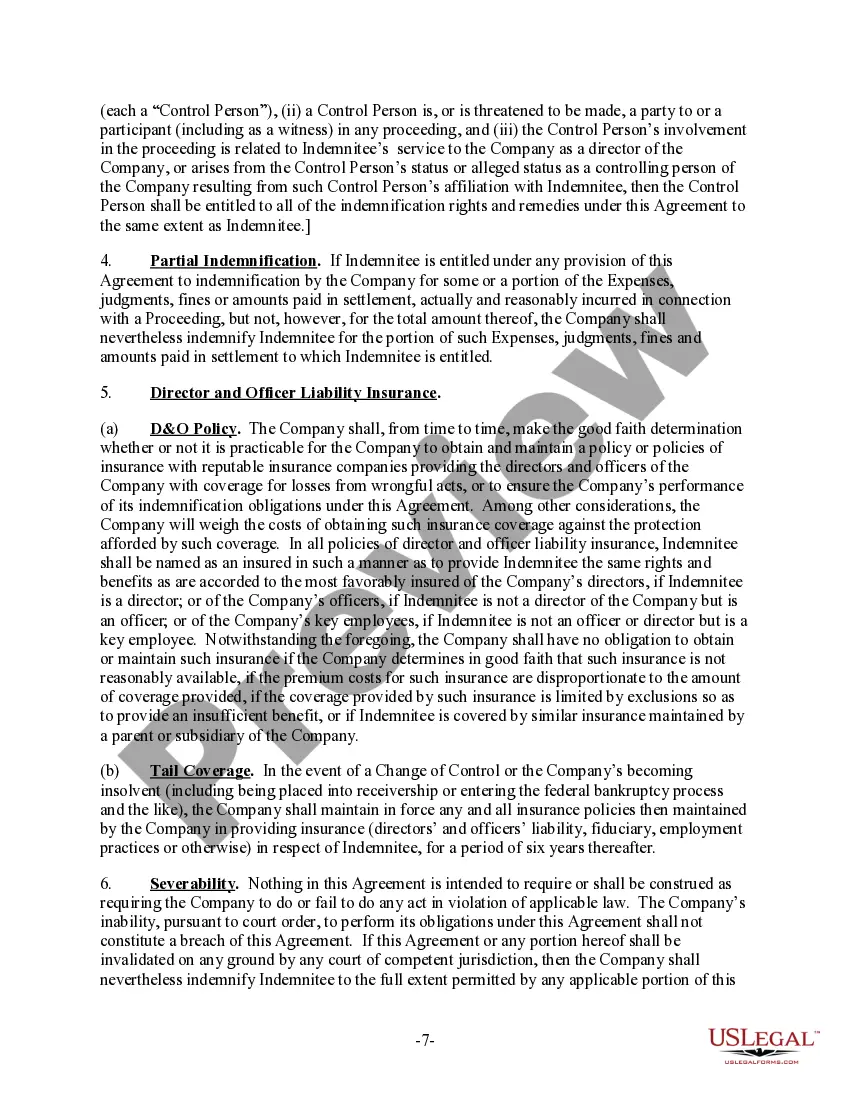 Get Indemnification Agreement Preview Indemnification Agreement