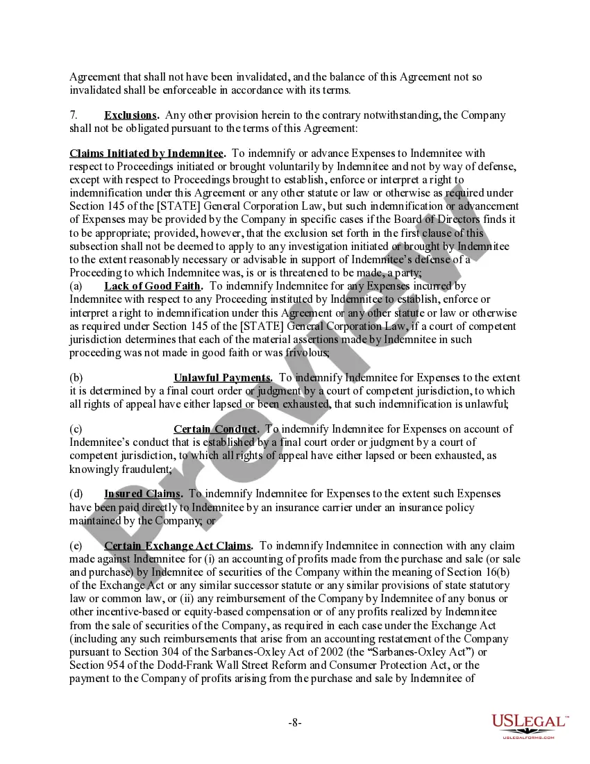 Get Indemnification Agreement Preview Indemnification Agreement