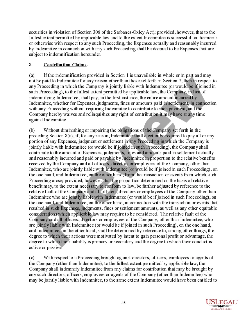 Get Indemnification Agreement Preview Indemnification Agreement